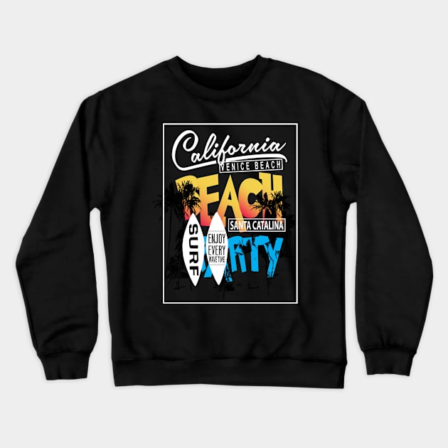 California beach party Crewneck Sweatshirt by D3monic